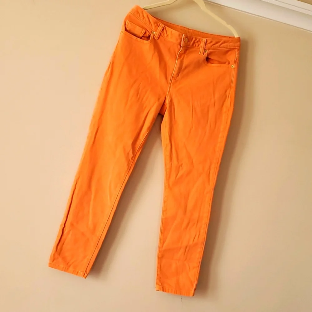 Michael Kors Orange 🍊 Izzy Cropped Skinny pants sz 8